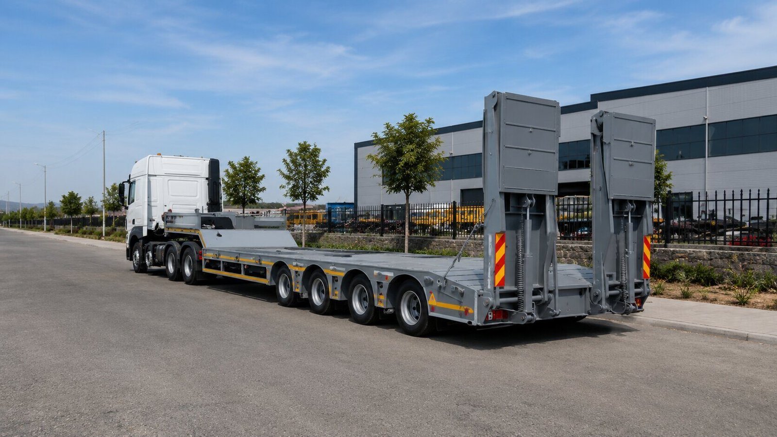 Porte-engins surbaissé extensible